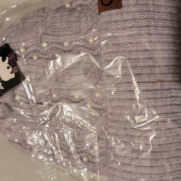 New in package pink and gray rhinestone beanie stocking cap each sold separately - Picture 3 of 13